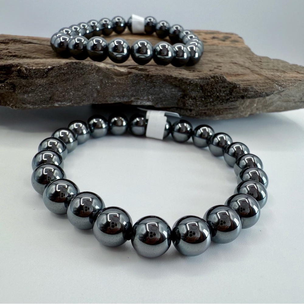 Hematite 8mm Crystal Bracelet